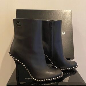 Alexander Wang 110mm stud embellished leather ankle boot never worn